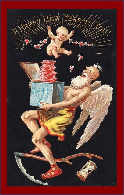 Lost Knowledge Mashup Old Year Father Time bounces the Baby New Year