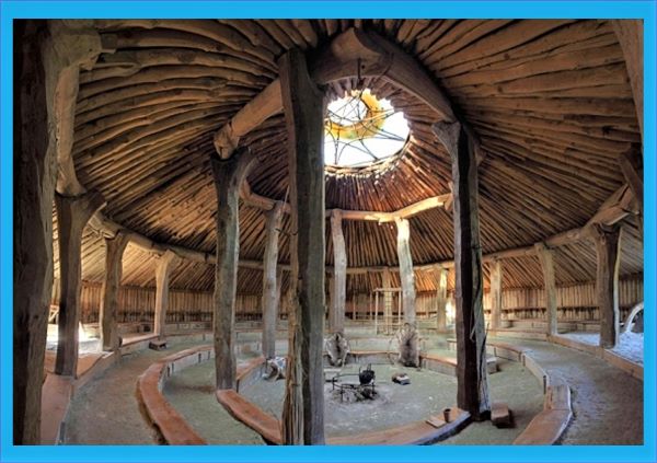 Iron Age Roundhouse The Kerent's hall an Iron Age roundhouse