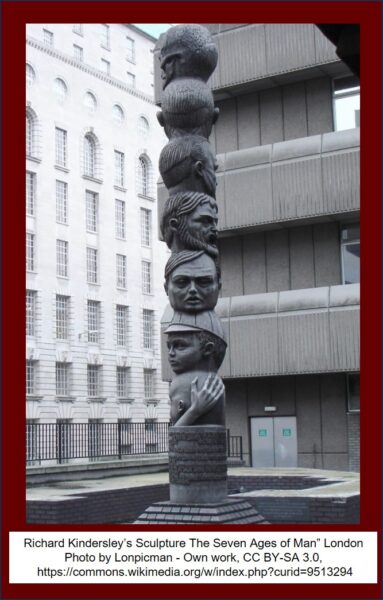 Lost Knowledge Mashup Kindersley's statue of baby to second child stages from Shakespeare
