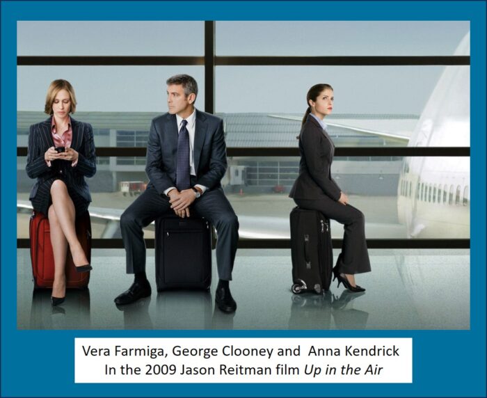 Vera Farmiga, George Glooney and Anna Kendrick in the 2009 Jason Reitman film Up in the Air