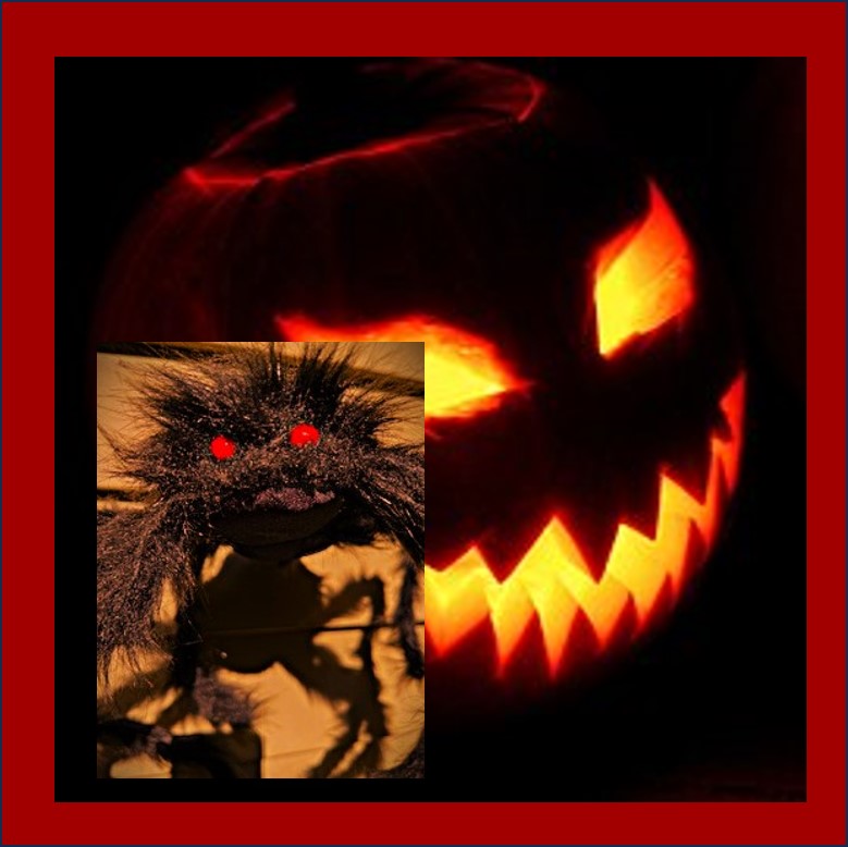 Creey Spider and Jack-o-lantern Halloween decorations