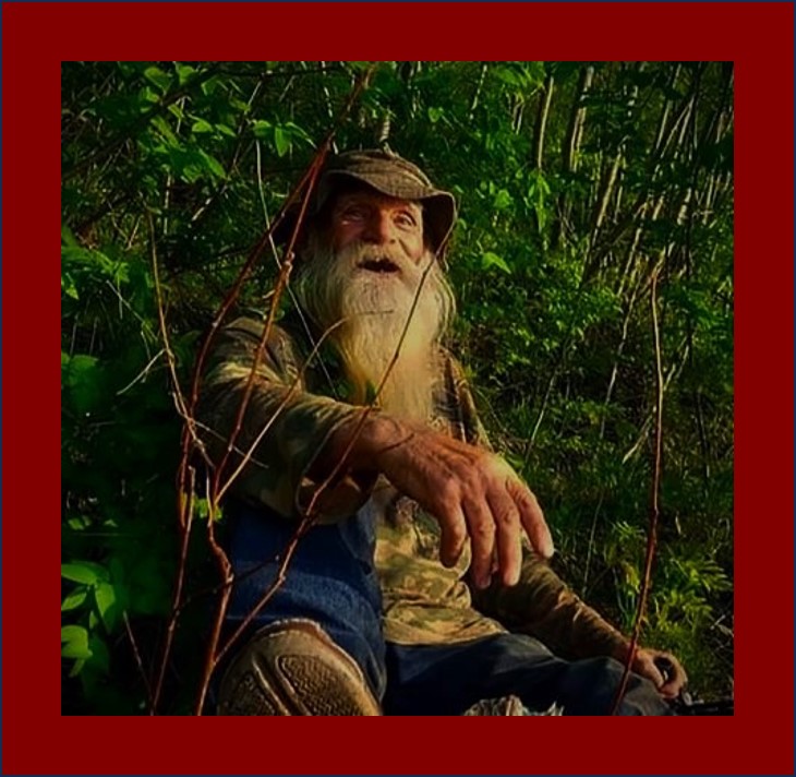 Lost Knowledge Mashup Grey Bearded man in the woods