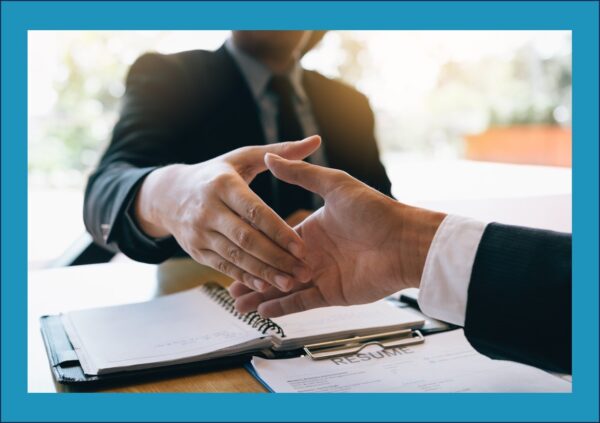 Hand shake between consultant and client