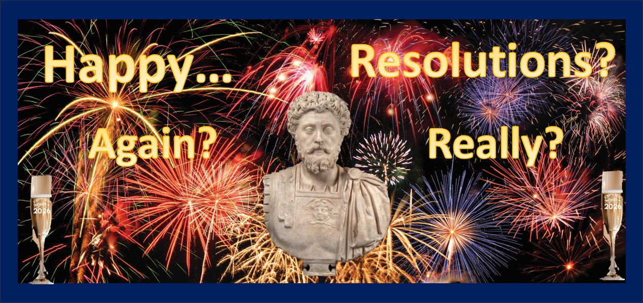 New Year's fireworks Questions about resolution and bust of Marcus Aurelius